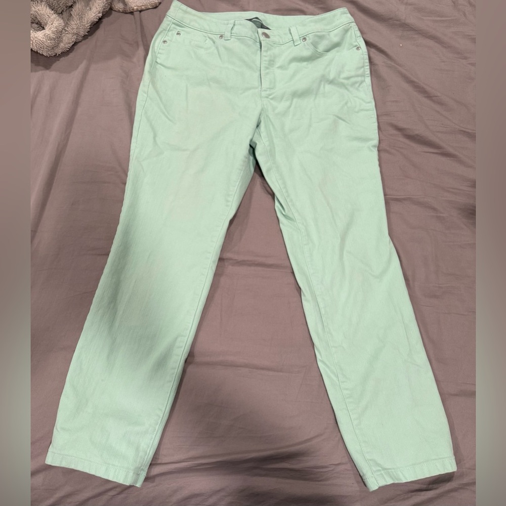 Christopher & Banks Light Green Signature Slimming Pants